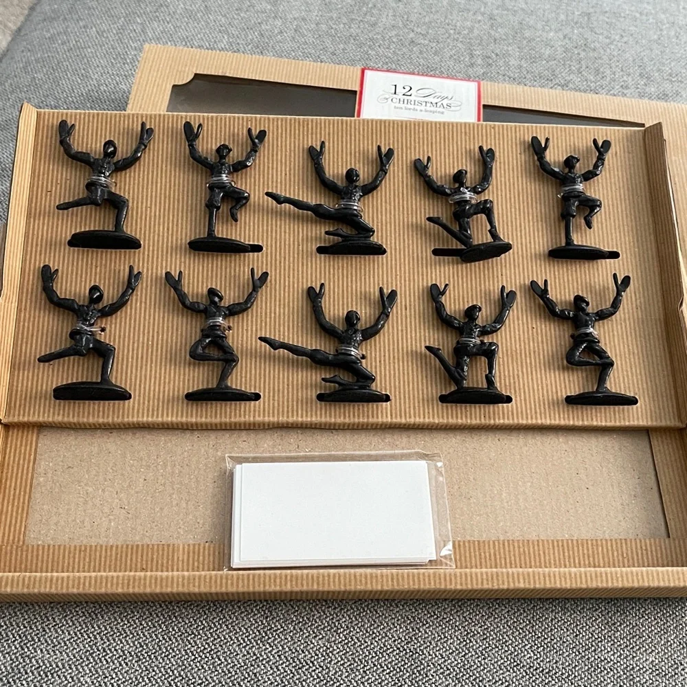12 Days of Christmas ten lords a-leaping  10 Metal Placecard holders